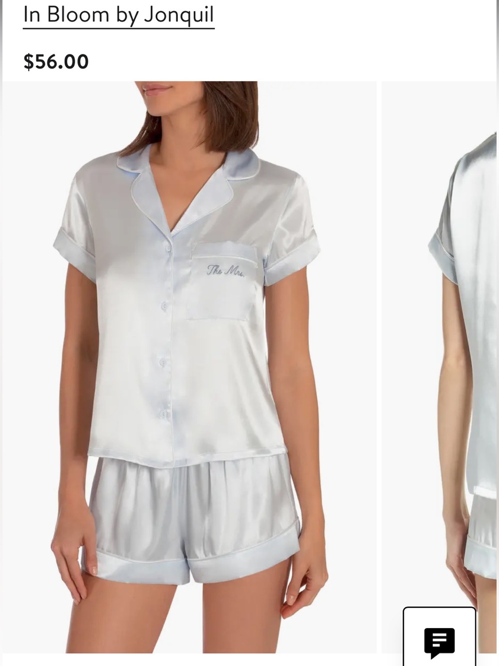 Women's Short Satin Pajama Set - Light Blue Bride Bridesmaid Satin Short PJS LG